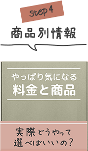 やっぱり気になる料金と商品