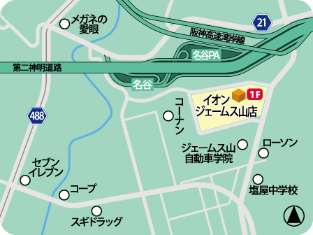 イオンジェームス山店MAP