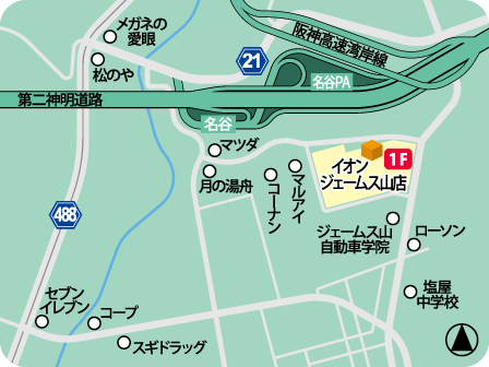 イオンジェームス山店MAP