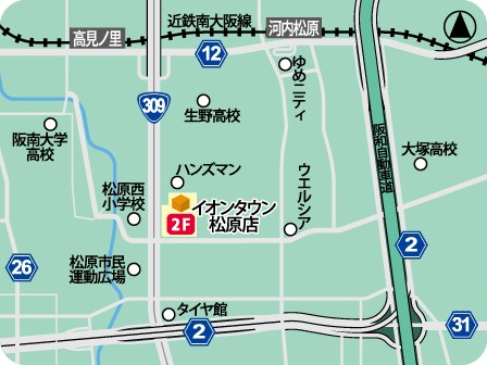 イオンタウン松原店MAP