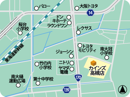 カインズ高槻店MAP