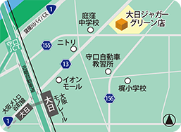 大日ジャガーグリーン店MAP