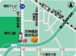 天神橋筋商店街店MAP