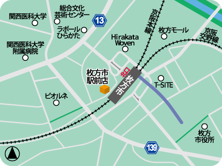 枚方市駅前店MAP
