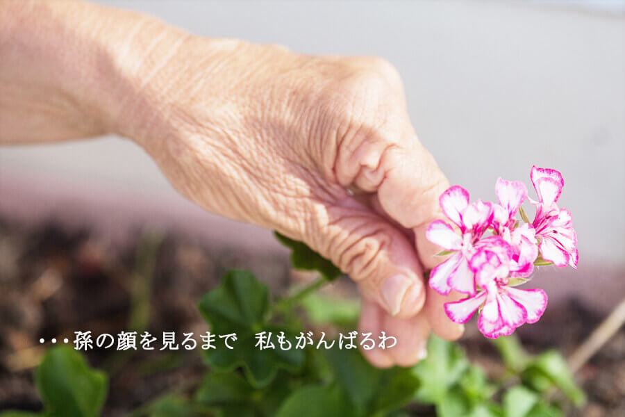 ・・・孫の顔を見るまで　私もがんばるわ