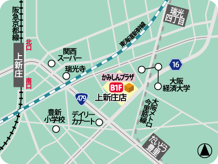 上新庄店MAP