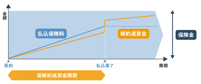 低解約返戻金型(終身保険)の仕組み