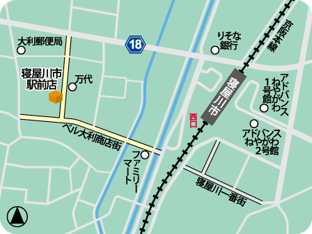 寝屋川市駅前店MAP