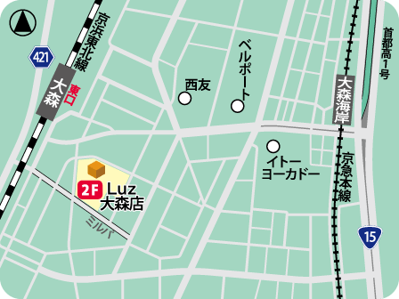 Luz大森店MAP